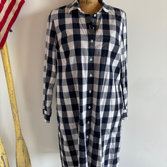 J. Crew Factory Navy & White Buffalo Check Dress - Picture 3 of 7